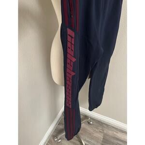 Adidas x Calabasas Jogger Pants Burgundy Red Stripes on Navy
